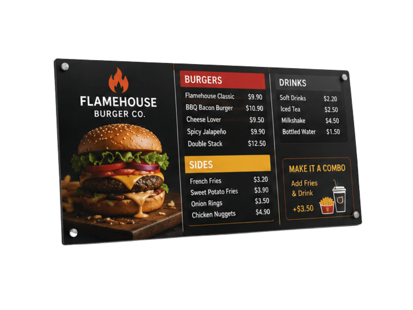Aluminium Composite Menu Boards