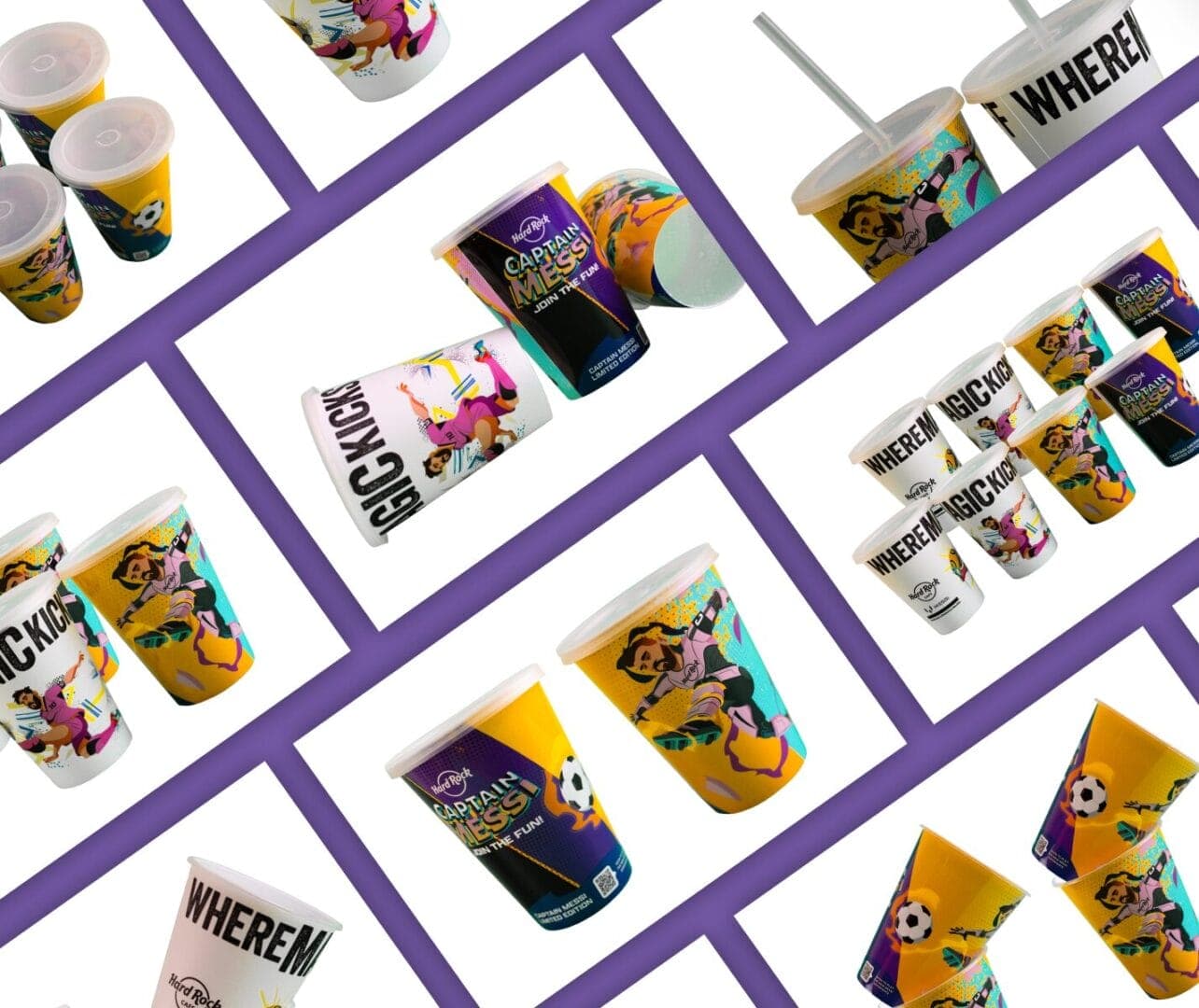 Branded Messi Art Cups for Licensed Global Rollout