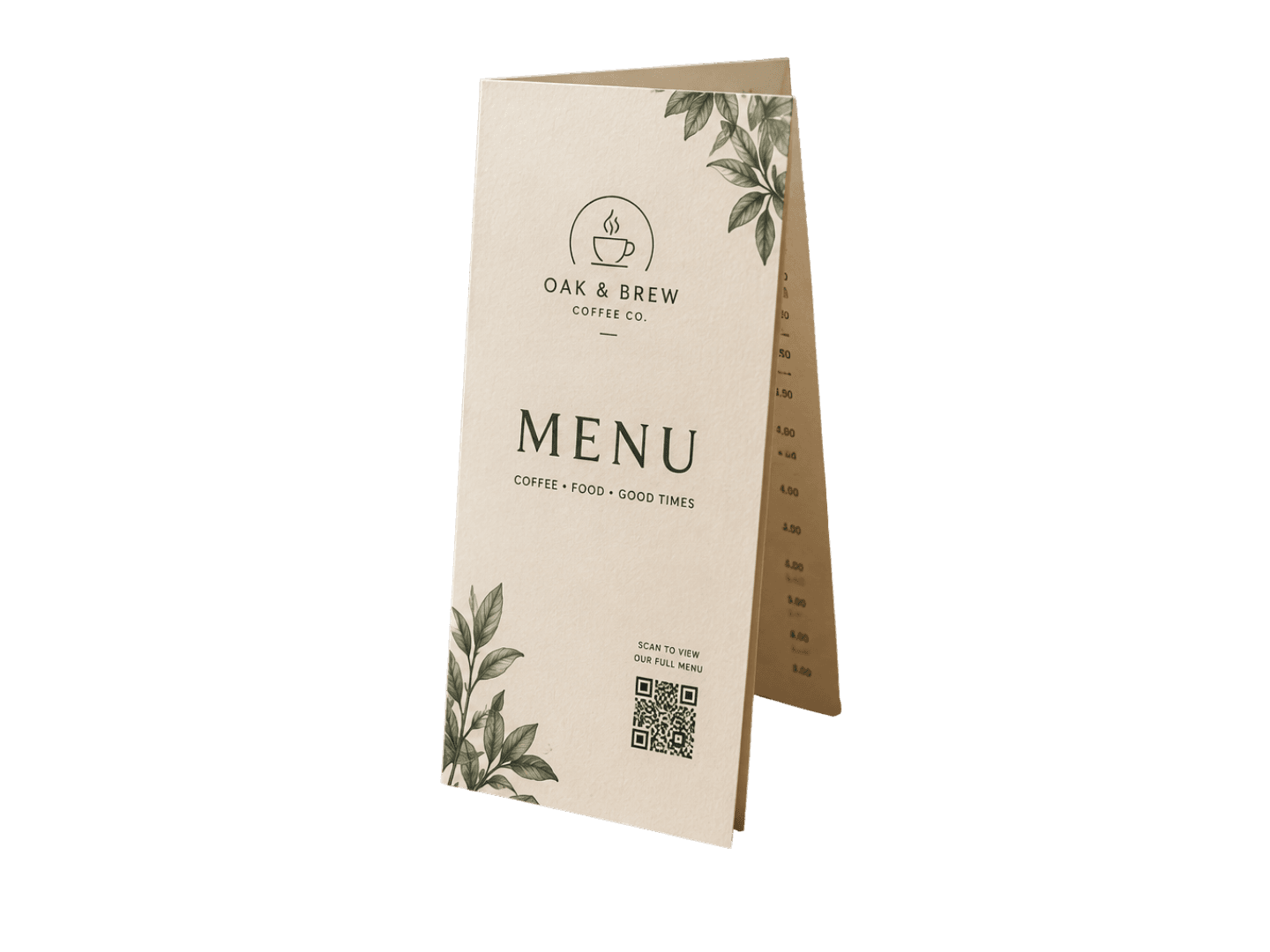 Custom Printed Cafe Menus