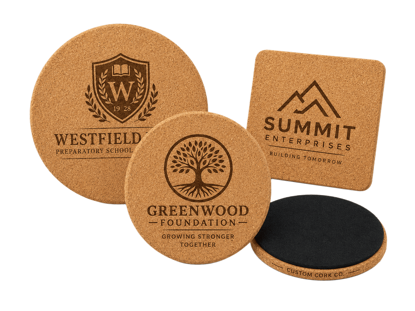 Natural Cork Coasters with Custom Printing