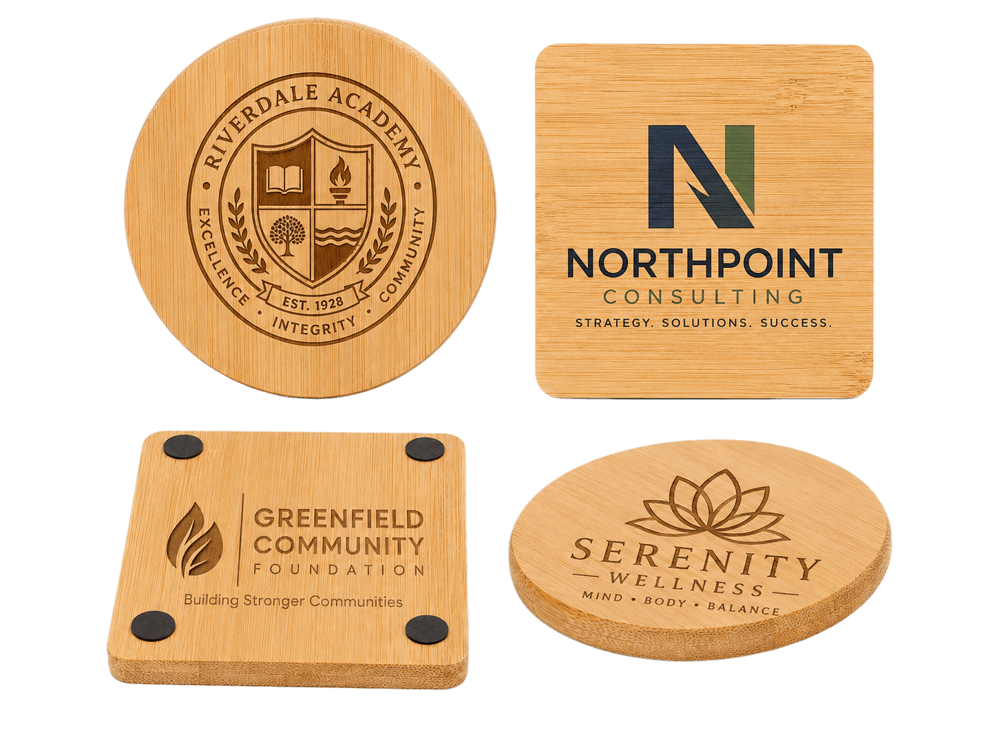 Personalized Natural Bamboo Beverage Coaster