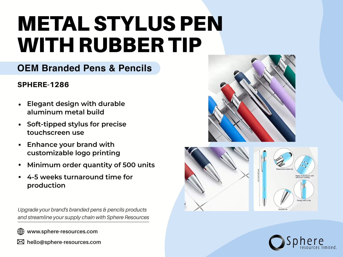 Retractable Multicolor Stylus Pen promotional graphic