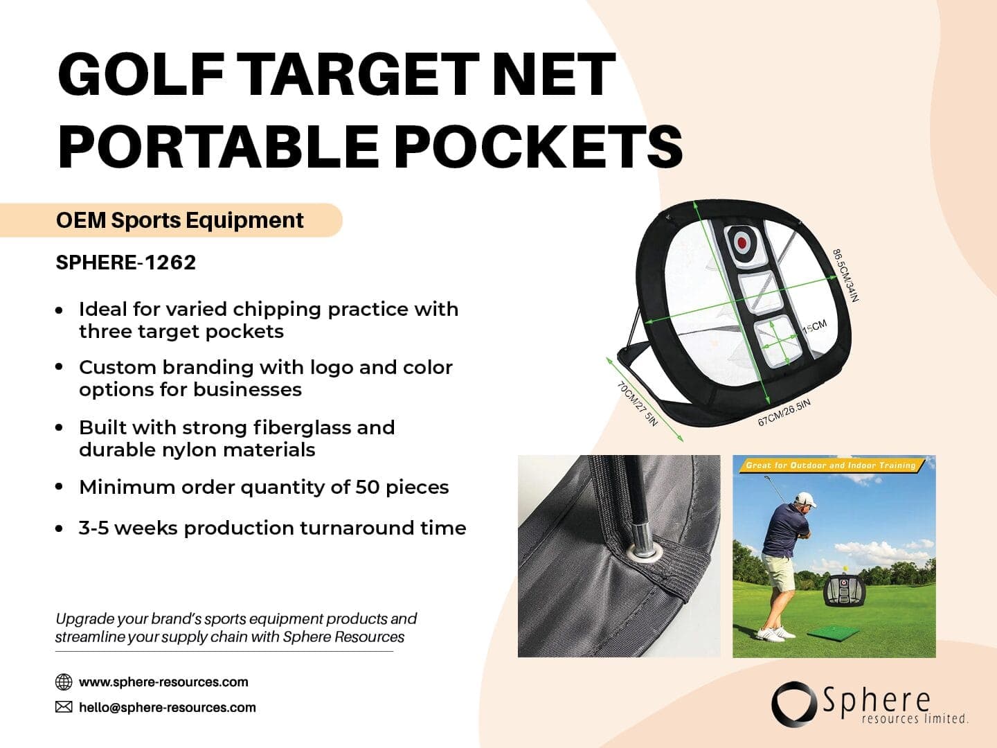Foldable Golf Chipping Net promotional graphic