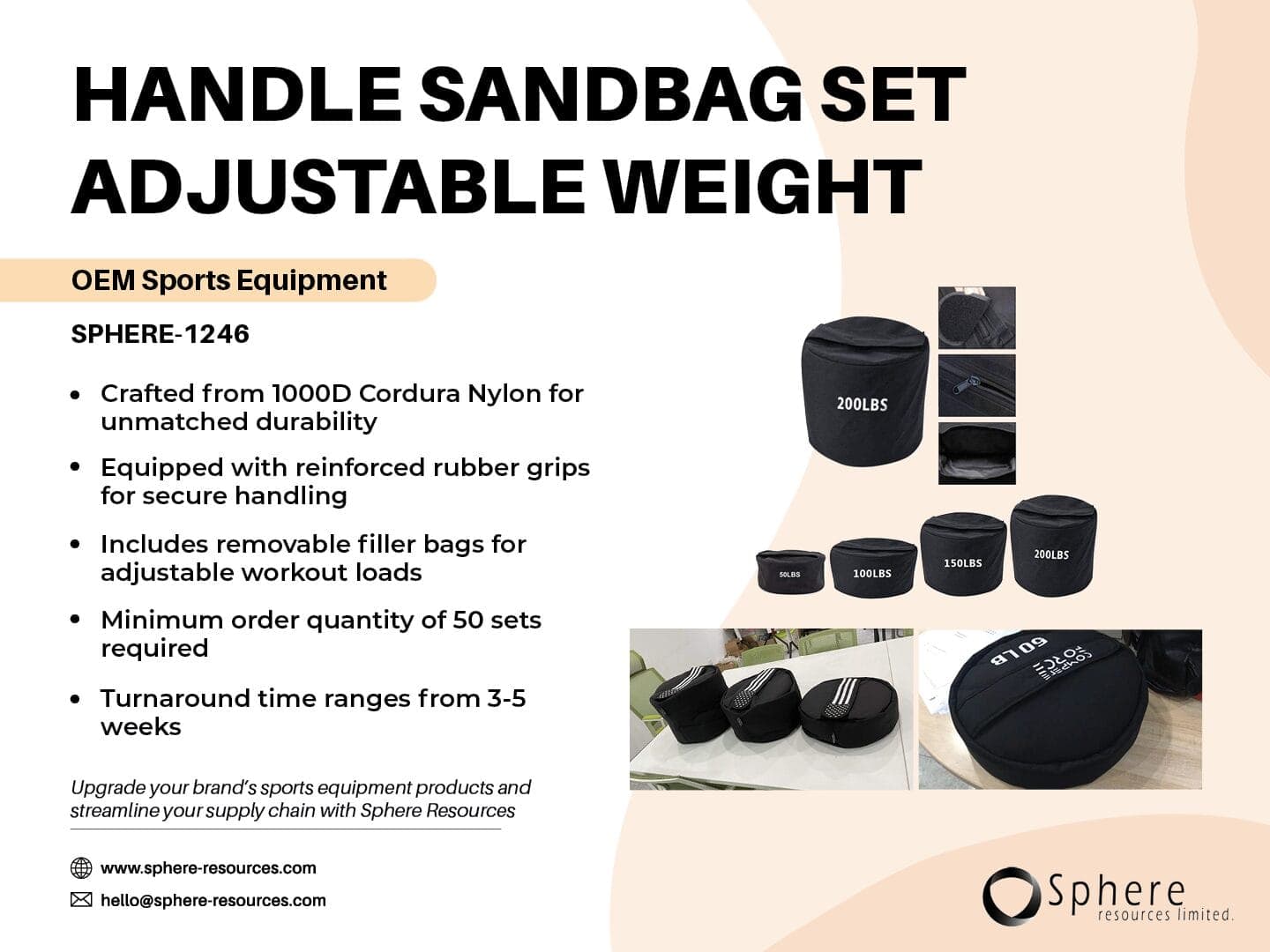 Adjustable Sandbag Training Set promotional graphic