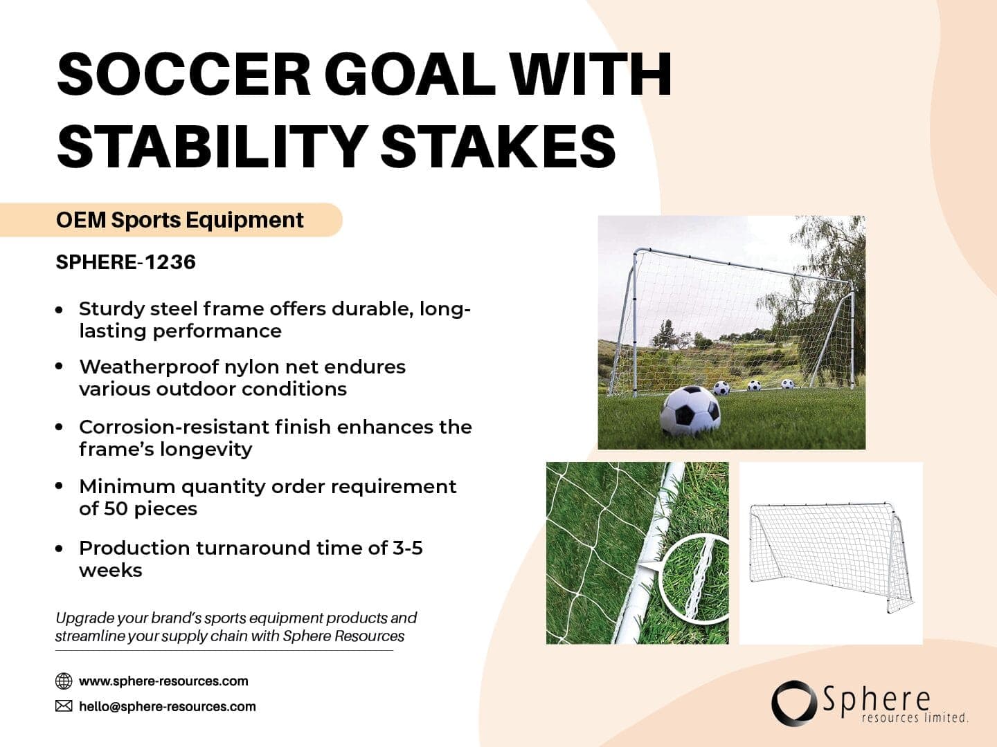 Portable Soccer Goal Set with Stakes promotional graphic