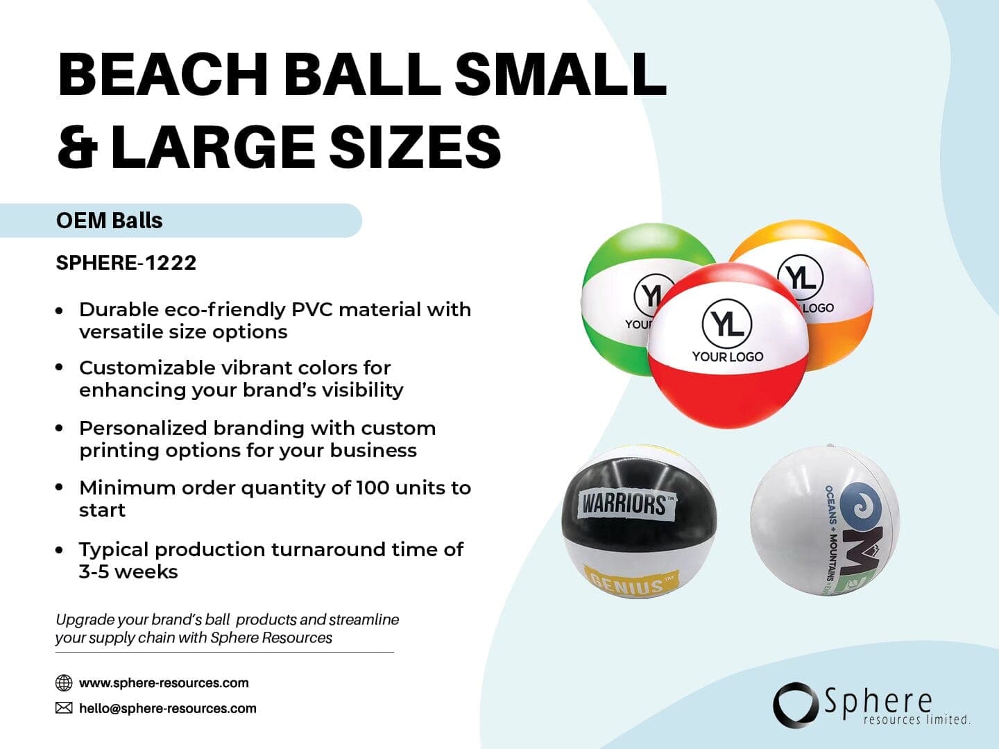 Custom Printed Beach Ball promotional graphic