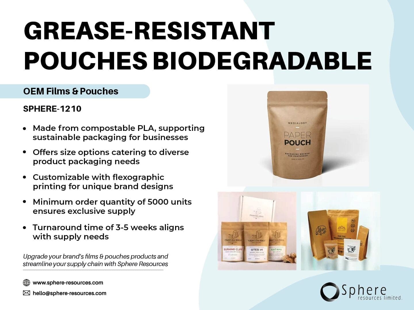 Paper-Based Grease-Resistant Barrier Pouch promotional graphic