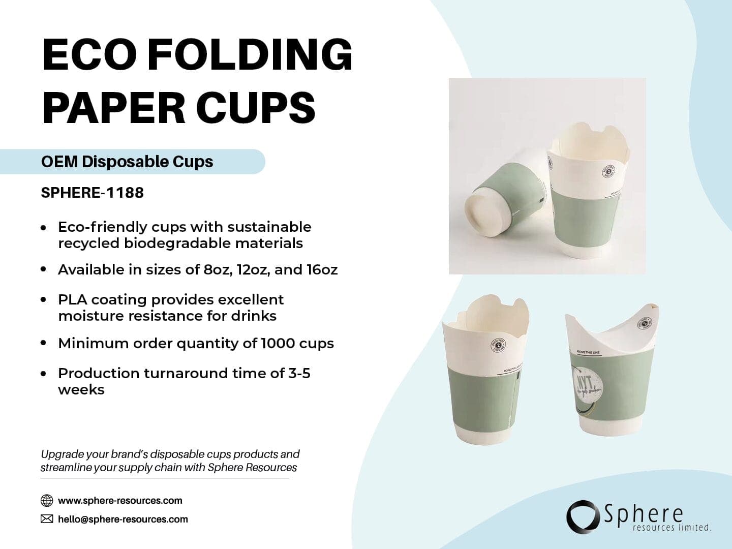 Foldable Biodegradable Paper Drinking Cup promotional graphic