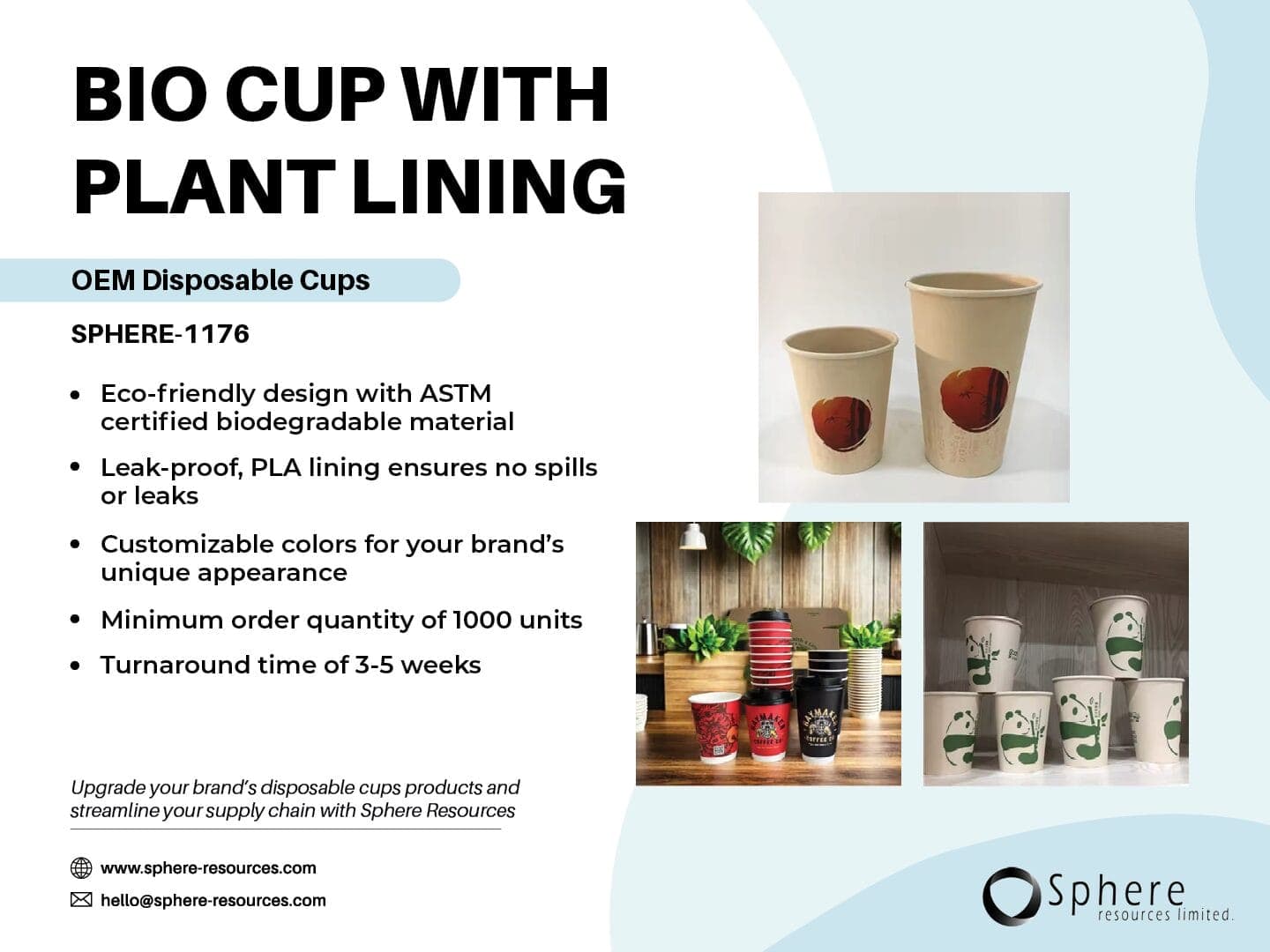 Biodegradable Coffee Cup with Plant-Based Lining promotional graphic