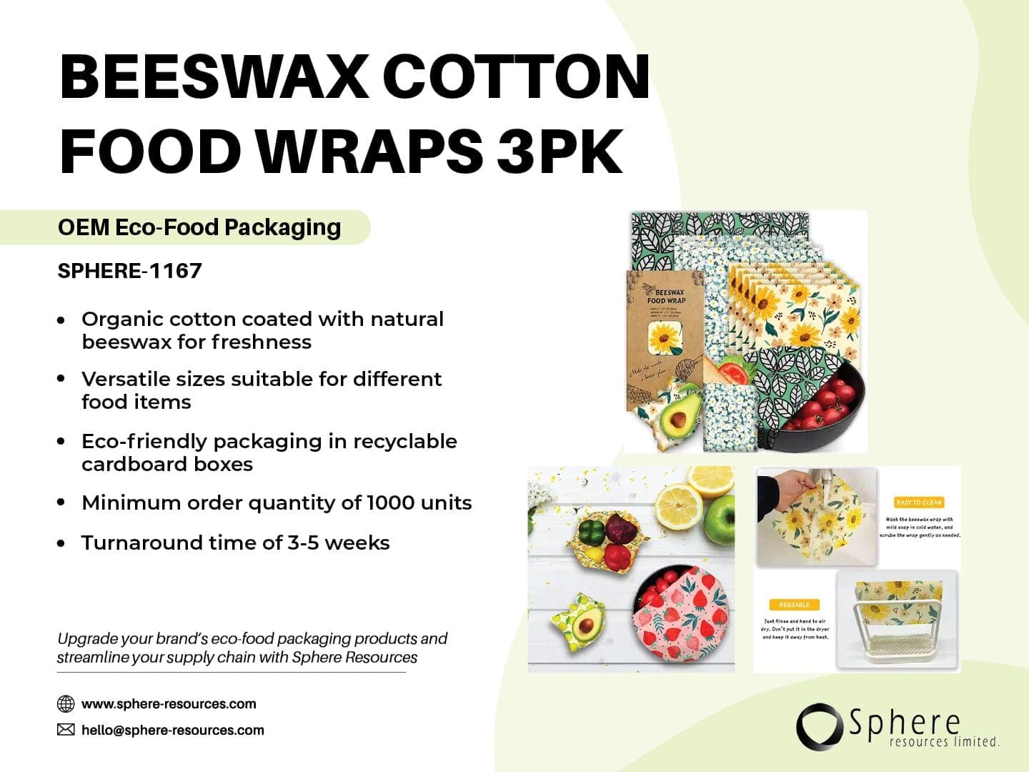 Reusable Beeswax Food Wraps promotional graphic