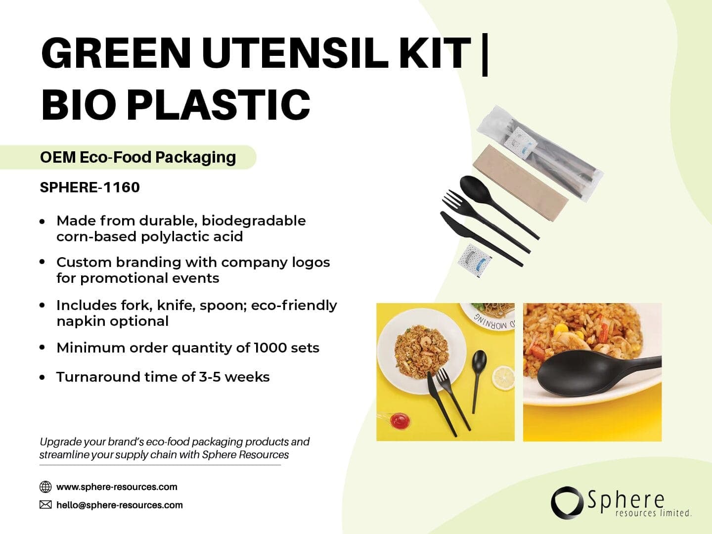 Cornstarch Cutlery Set promotional graphic
