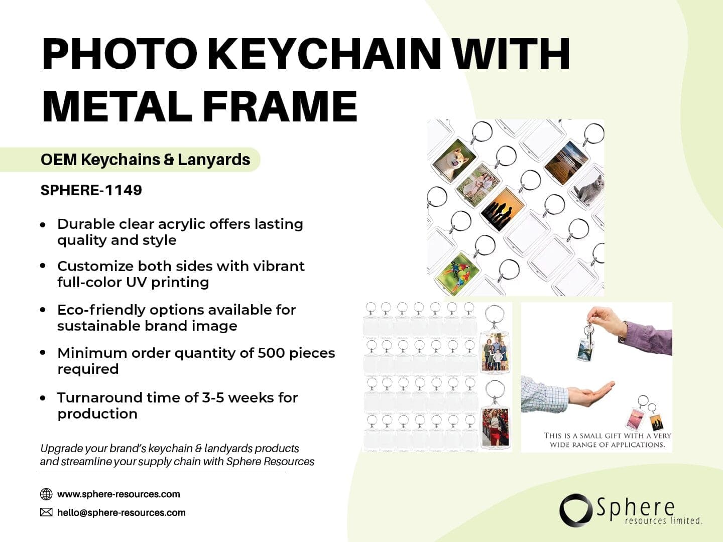 Custom Photo Insert Keychain promotional graphic