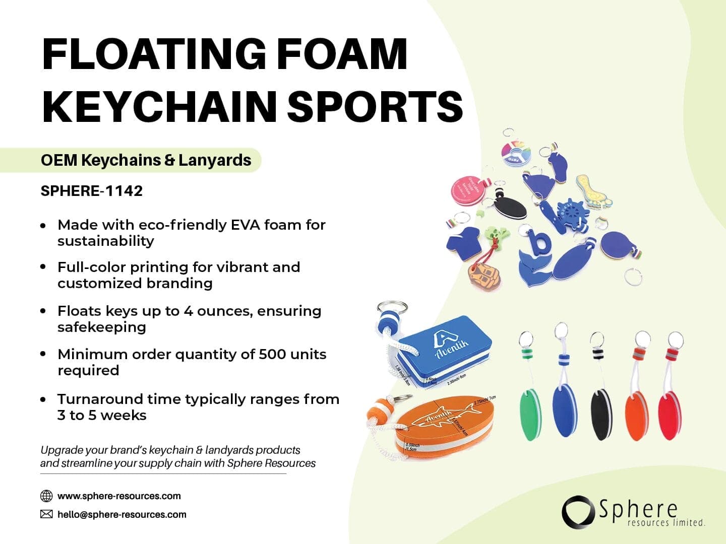 Custom Floating Foam Keychain promotional graphic
