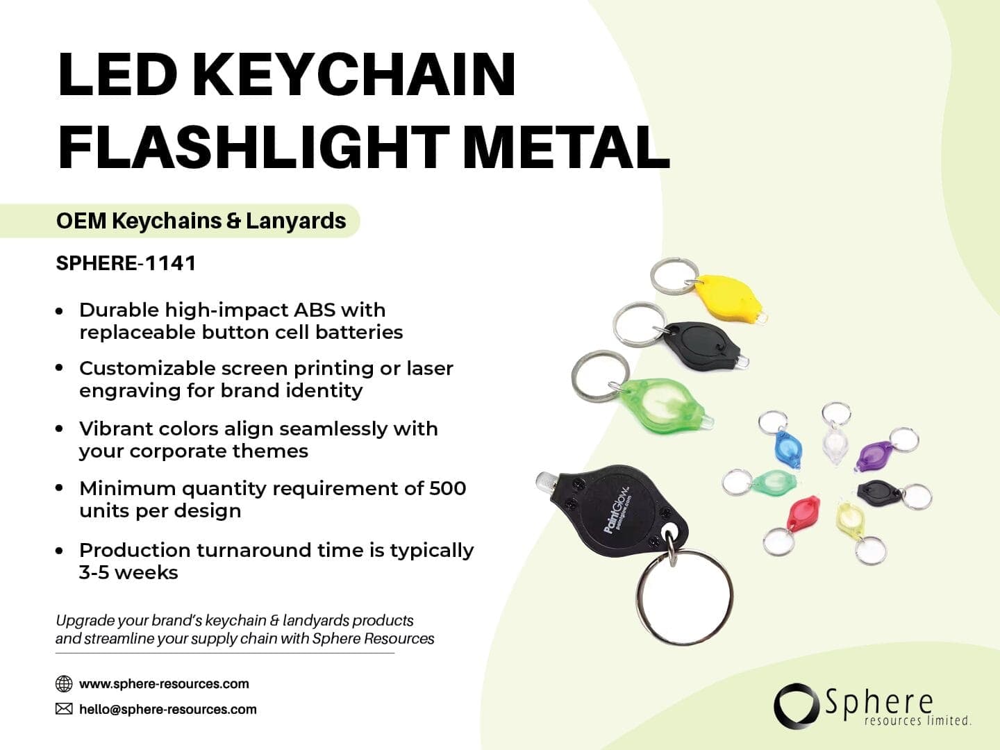 Custom Mini LED Flashlight Keychain promotional graphic