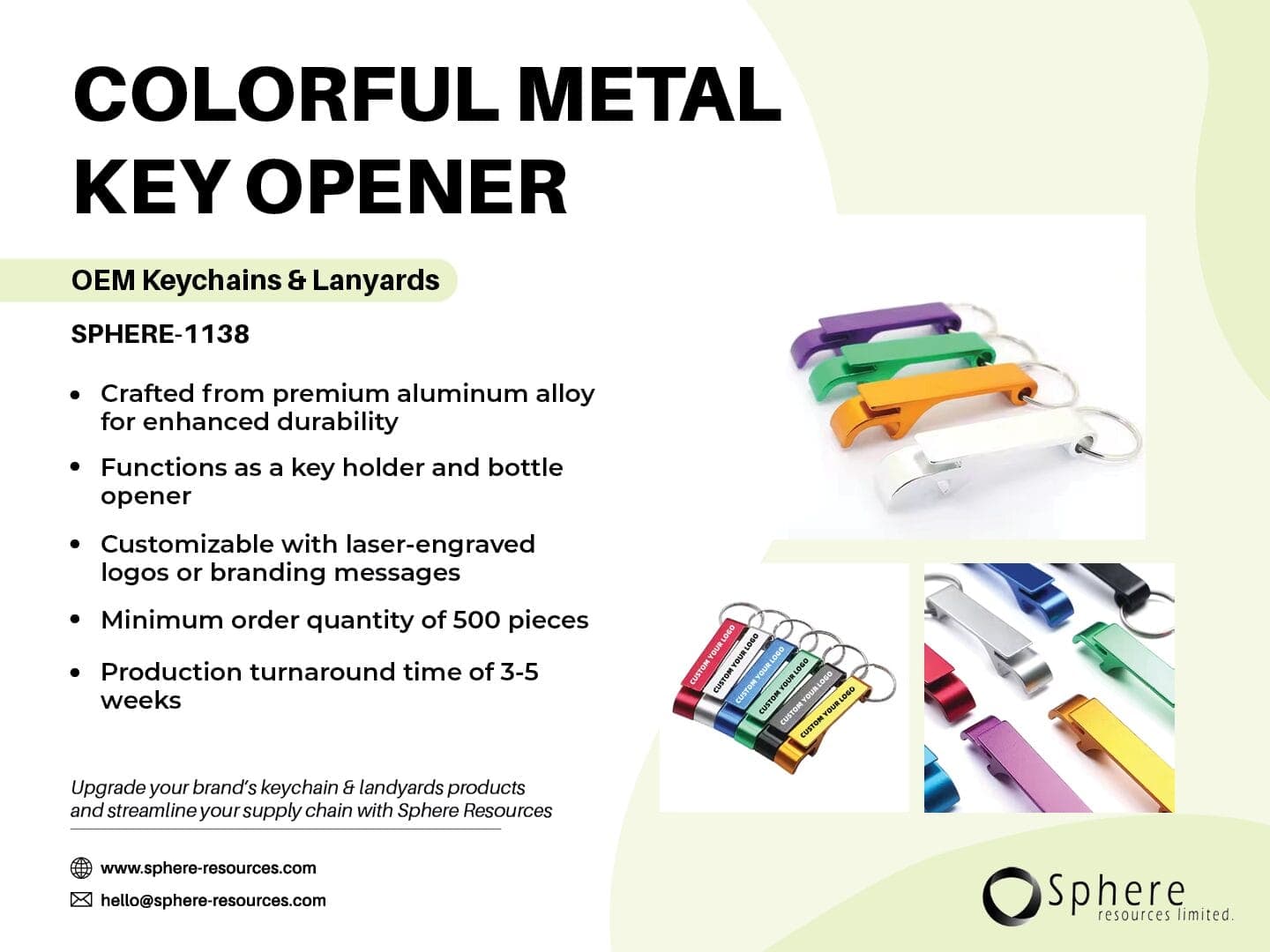 Custom Aluminum Bottle Opener Keychain promotional graphic