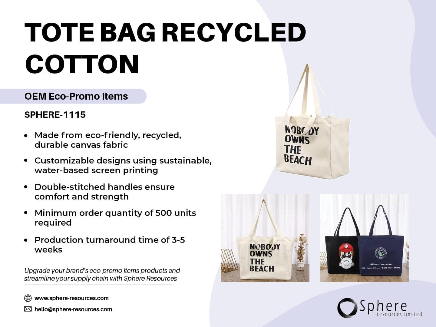 Recycled Cotton Canvas Tote Bag promotional graphic