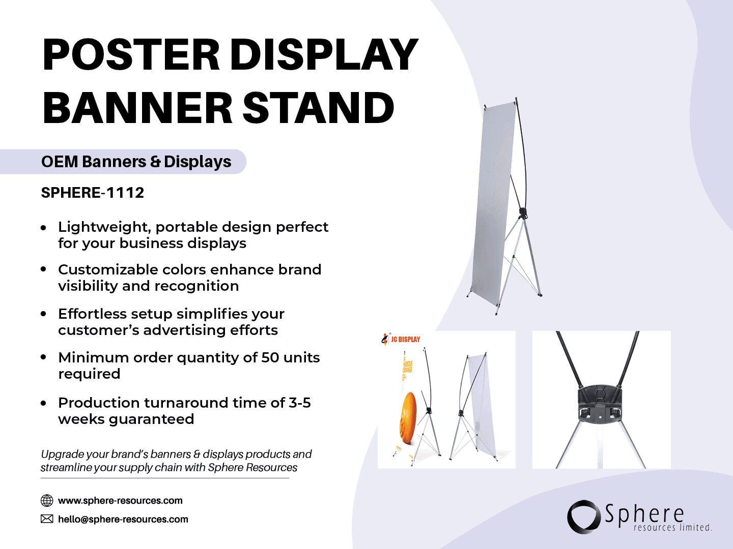 Adjustable X-Banner Poster Stand promotional graphic