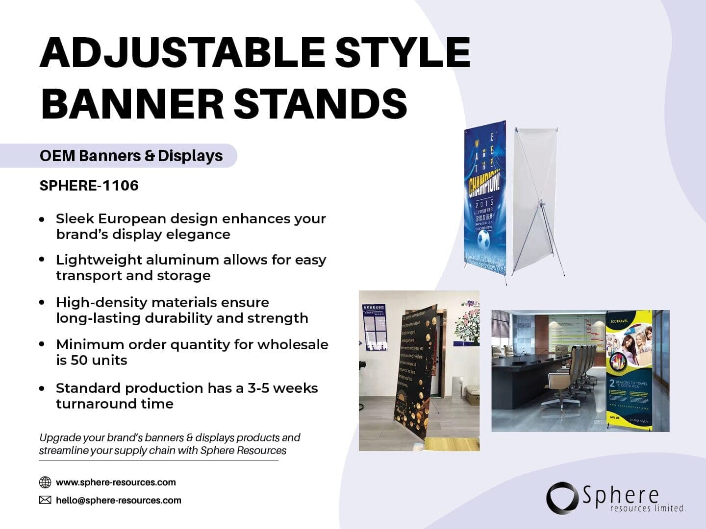 Height-Adjustable X-Banner Stand promotional graphic