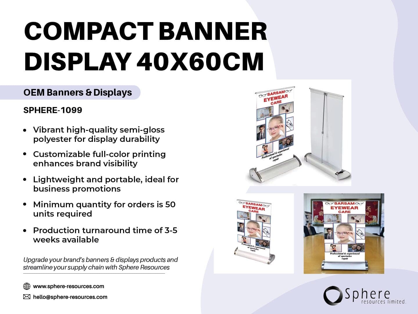 Custom Tabletop Pull-Up Banner promotional graphic