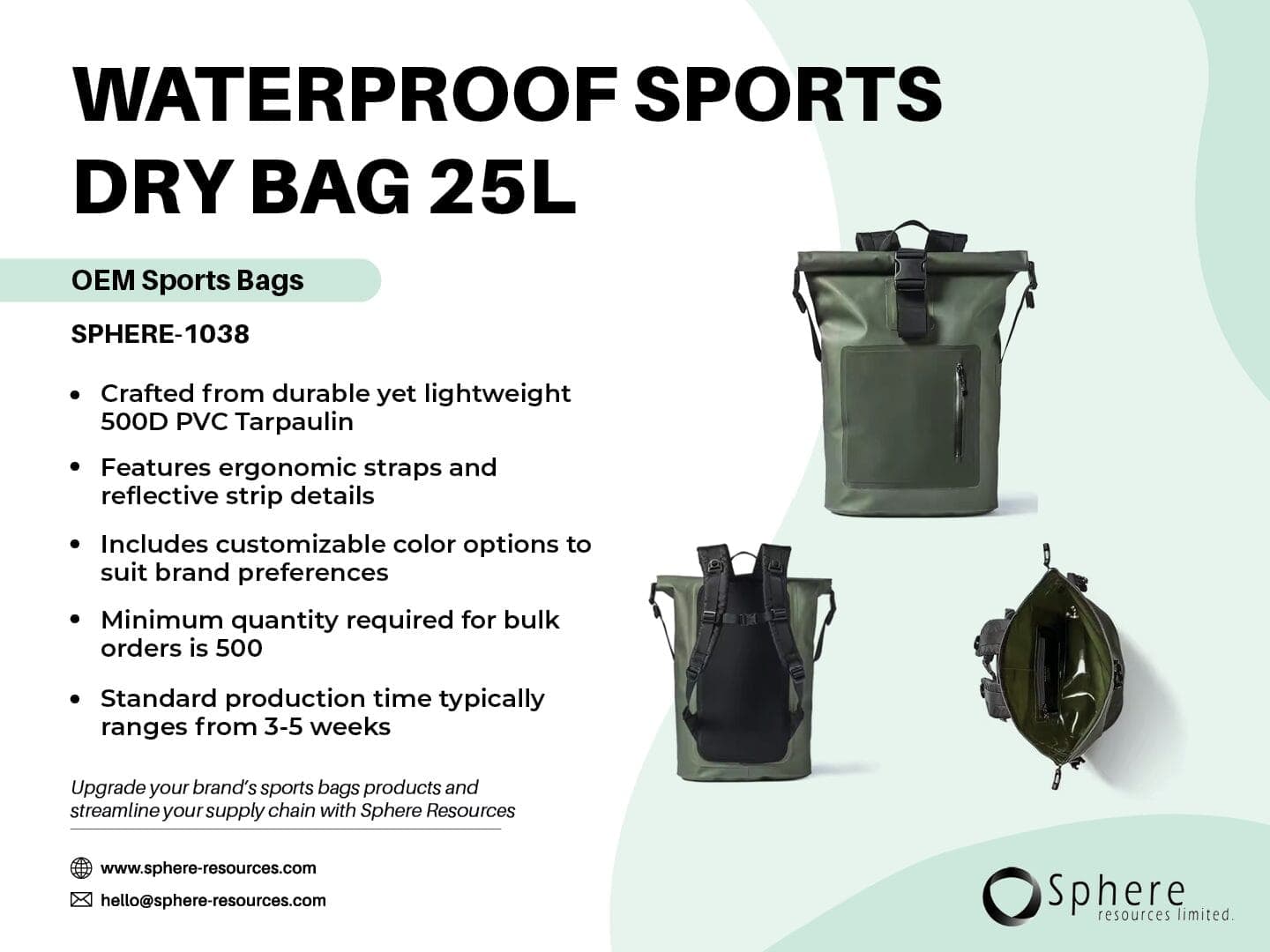 25L Roll-Top Waterproof Dry Bag promotional graphic