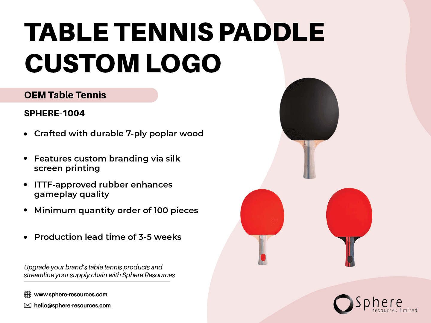 Custom Table Tennis Paddle promotional graphic