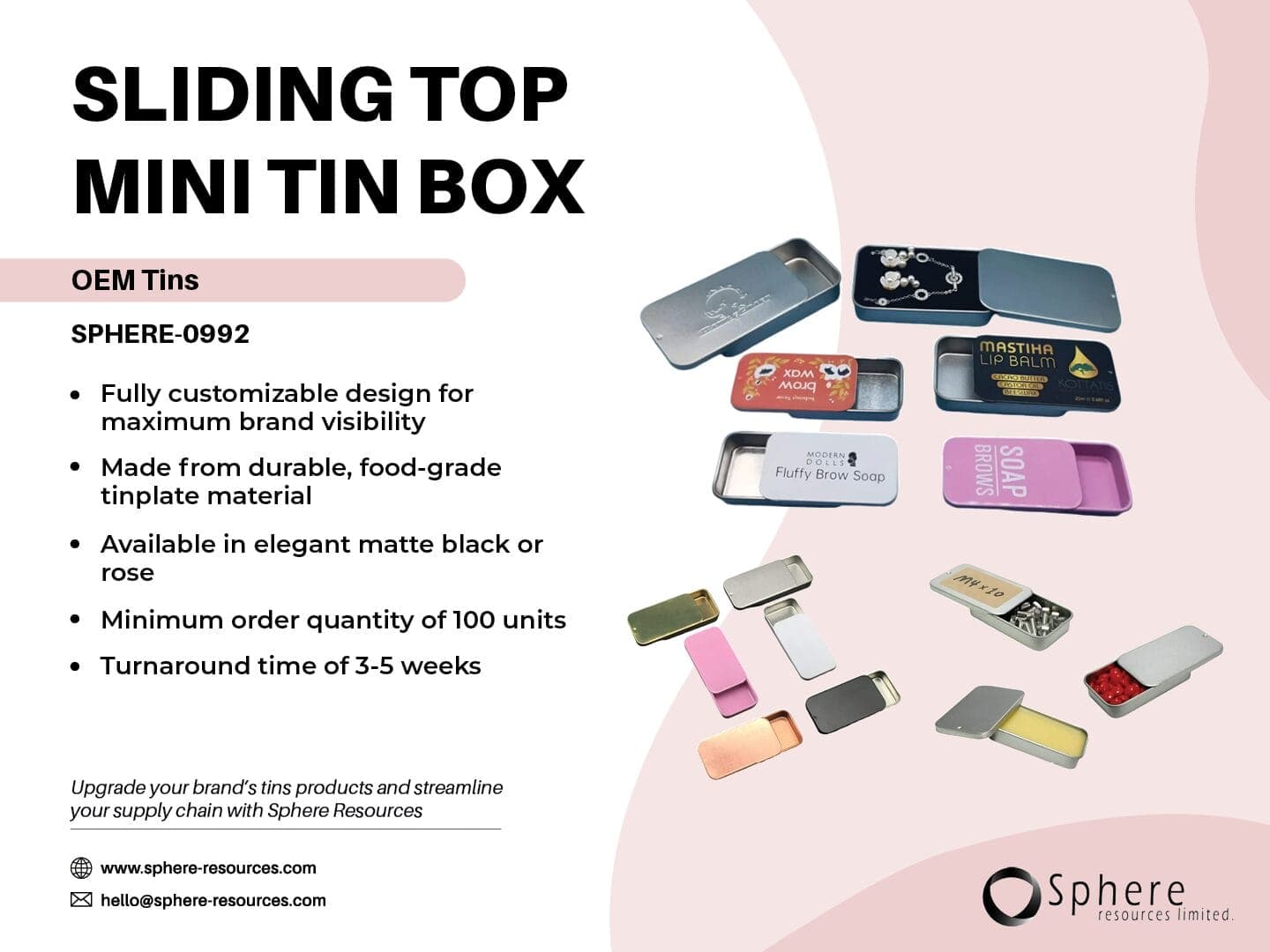 Mini Rectangular Sliding Tin promotional graphic