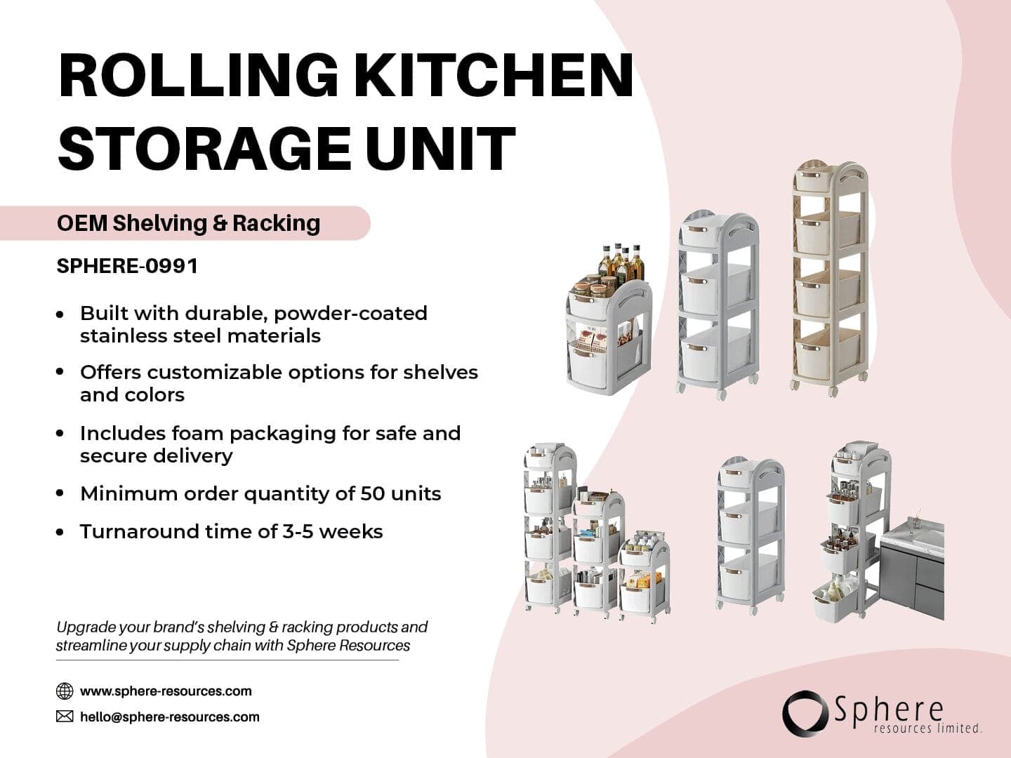 Kitchen Storage Rack with Removable Shelves promotional graphic