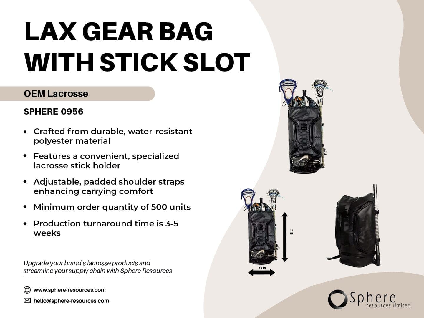 Lacrosse Backpack with Stick Holder promotional graphic