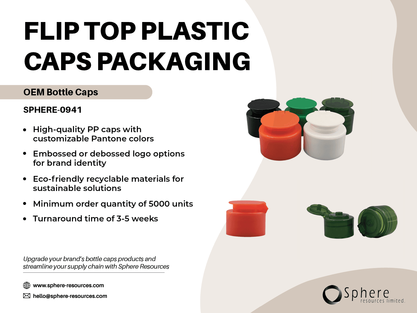 Custom PP Flip Top Plastic Cap promotional graphic