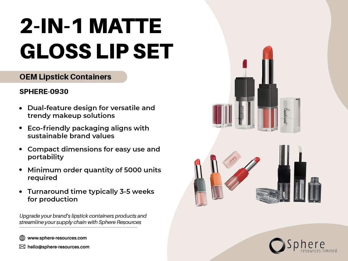 Custom Double-Sided Matte Lipstick and Lip Gloss Tube promotional graphic