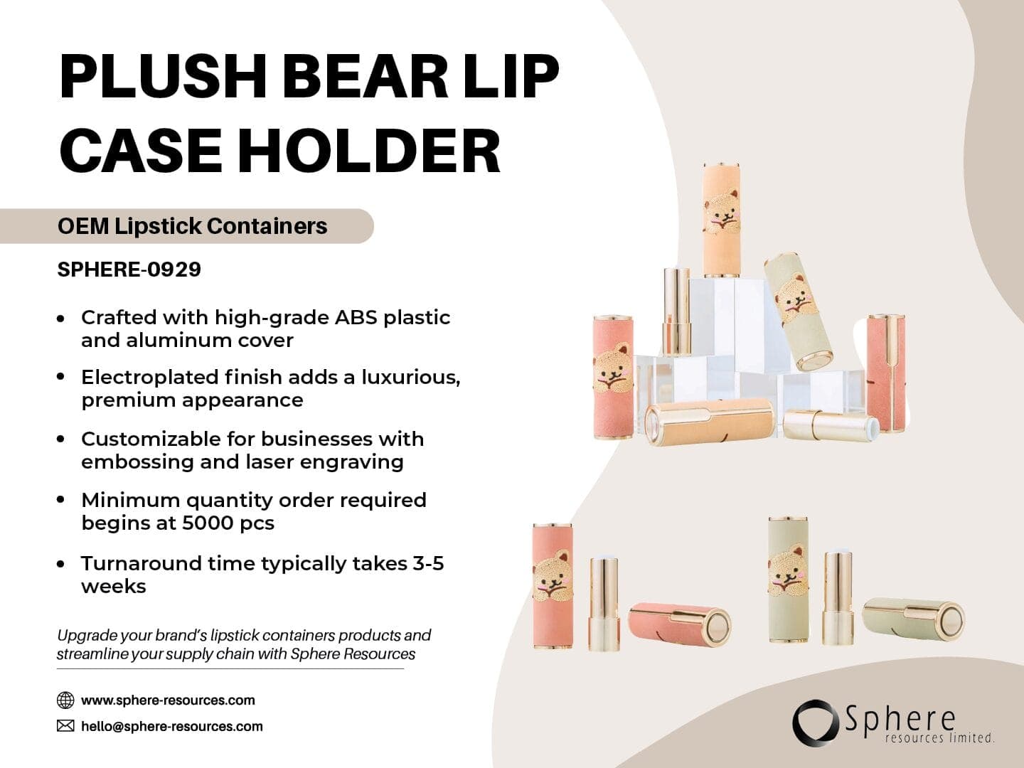 Custom Bear-Shaped Lip Balm Tube promotional graphic