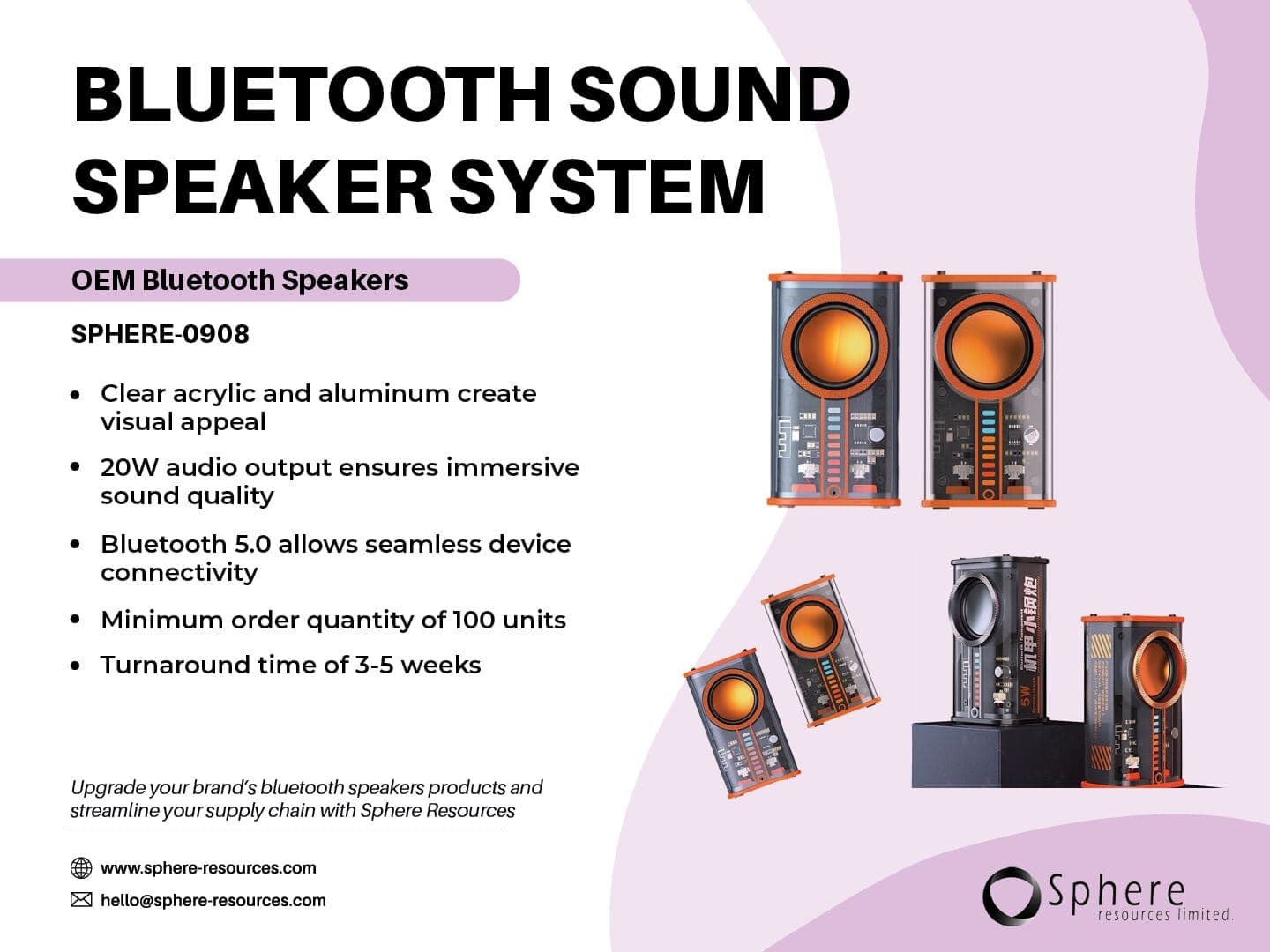 Transparent Stereo Bluetooth Speaker promotional graphic