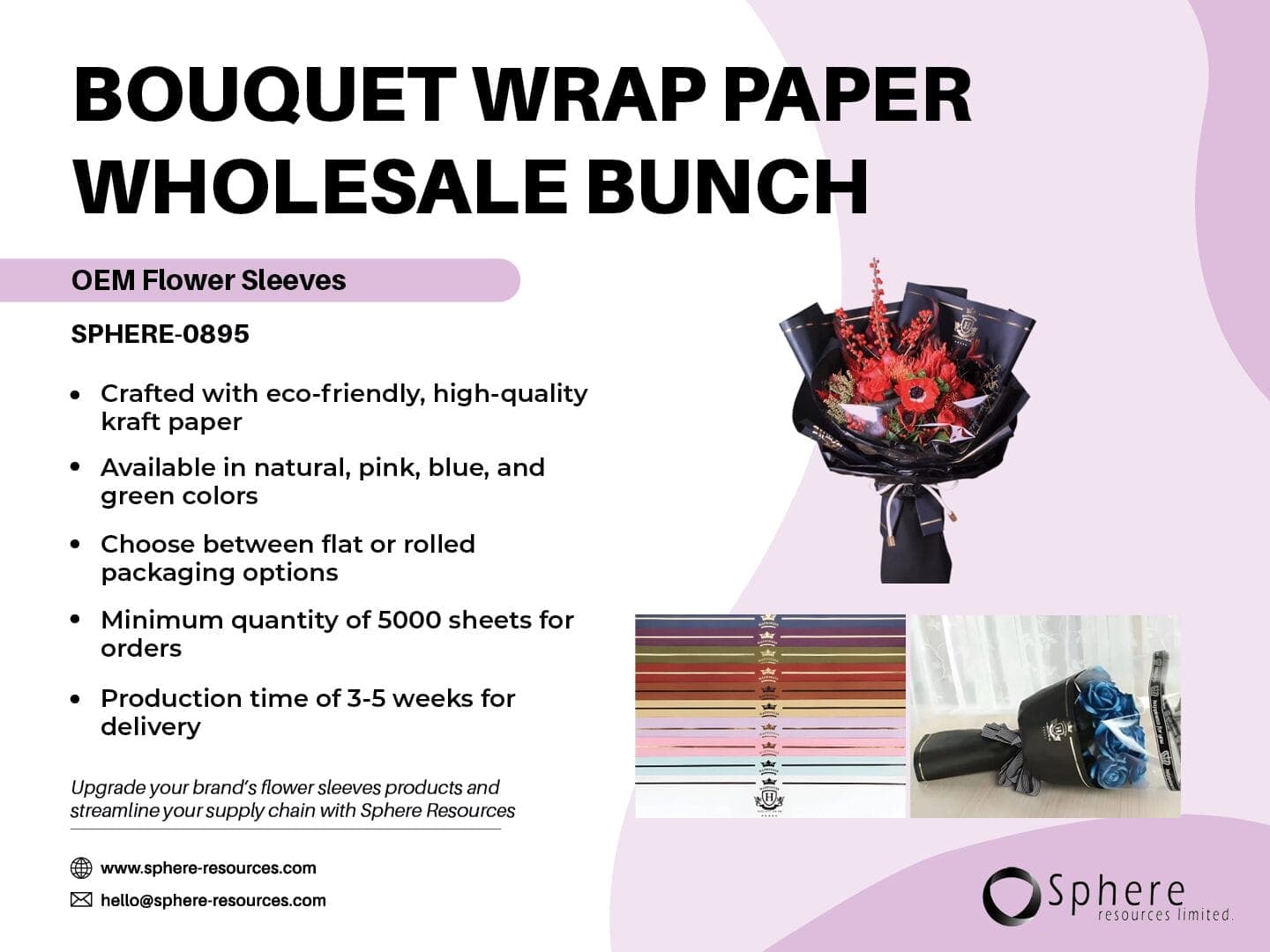Custom Flower Wrapping Paper promotional graphic