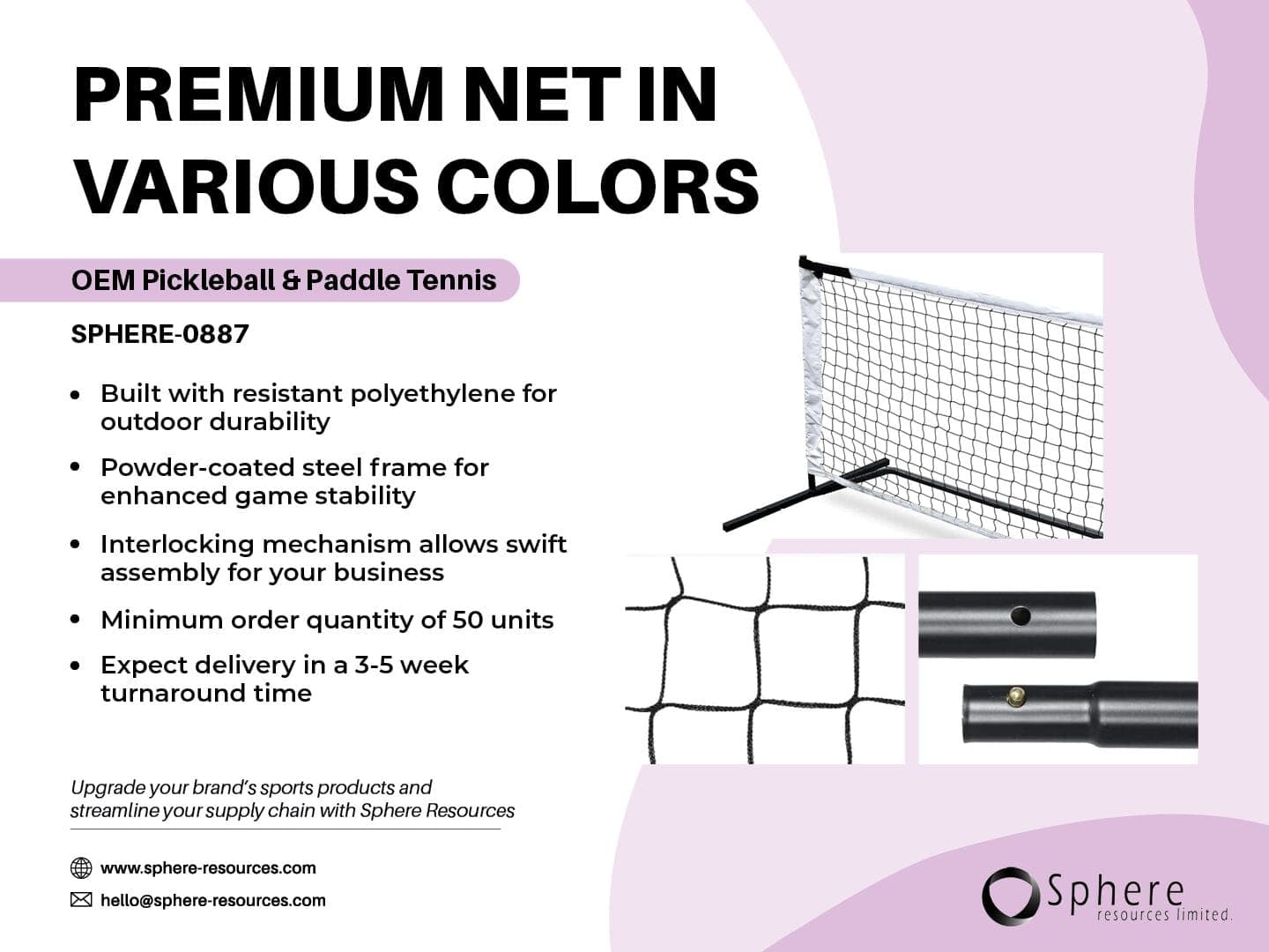 4m Portable Pickleball Net promotional graphic