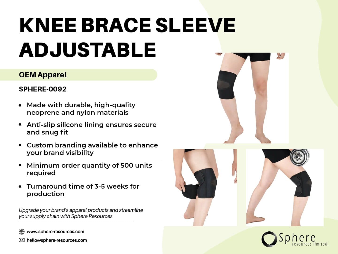 Adjustable Knee Support Brace promotional graphic