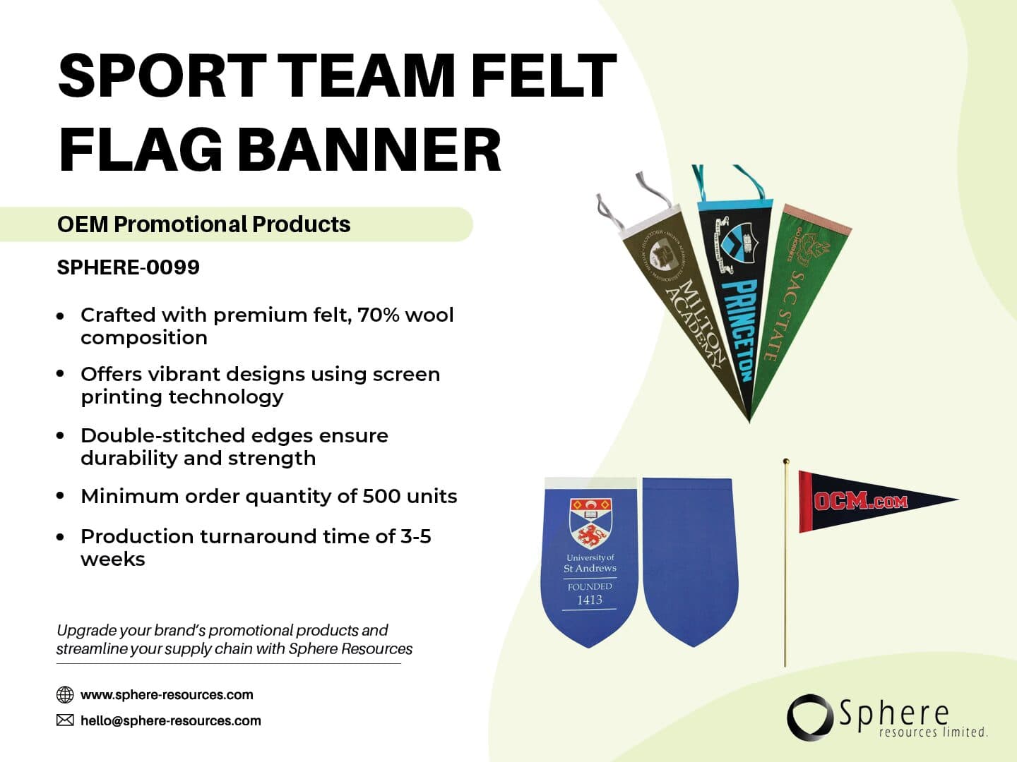Custom Felt Triangle Pennant Flag promotional graphic