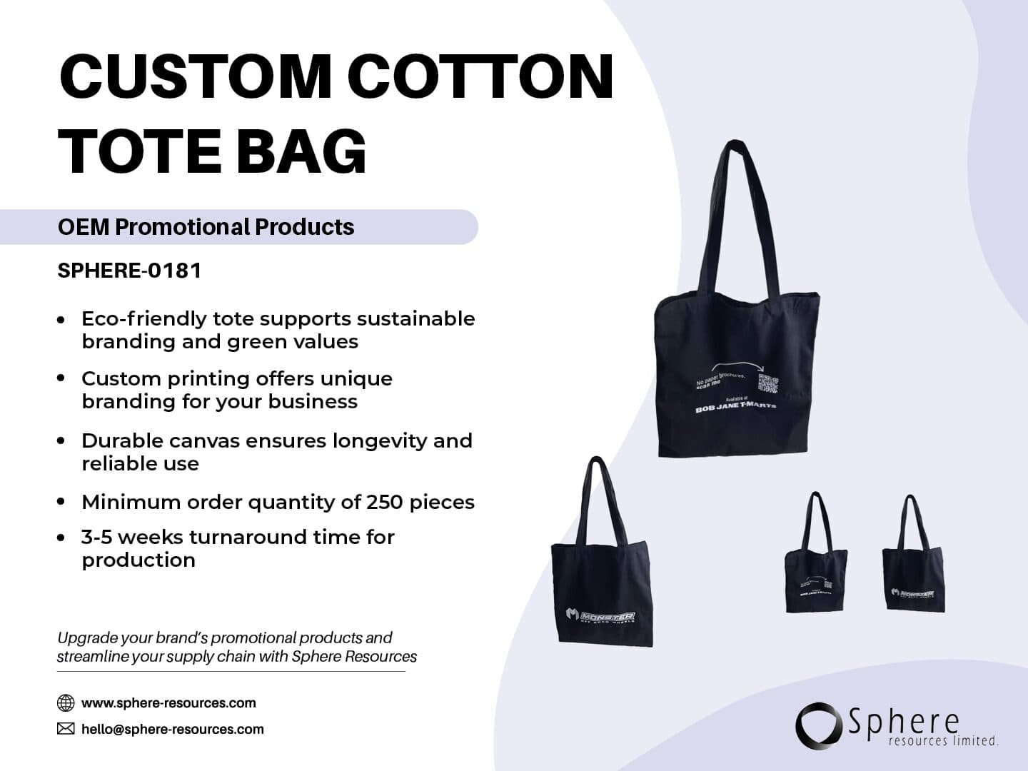 Custom Printed Cotton Canvas Tote Bag promotional graphic
