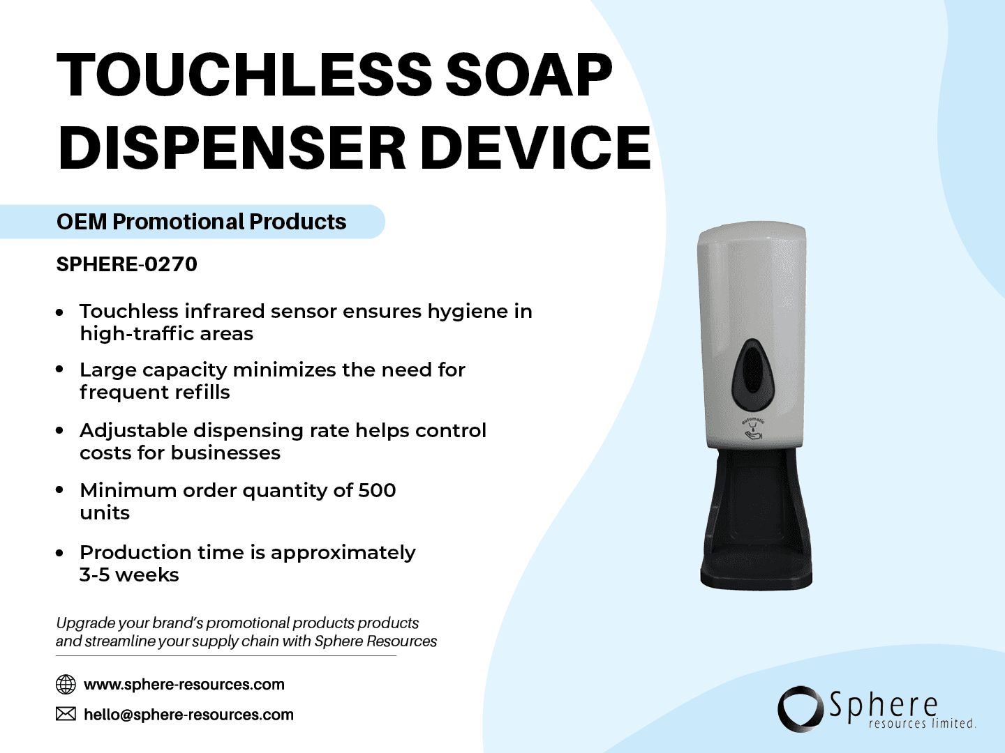 Touchless Kitchen Soap Dispenser promotional graphic