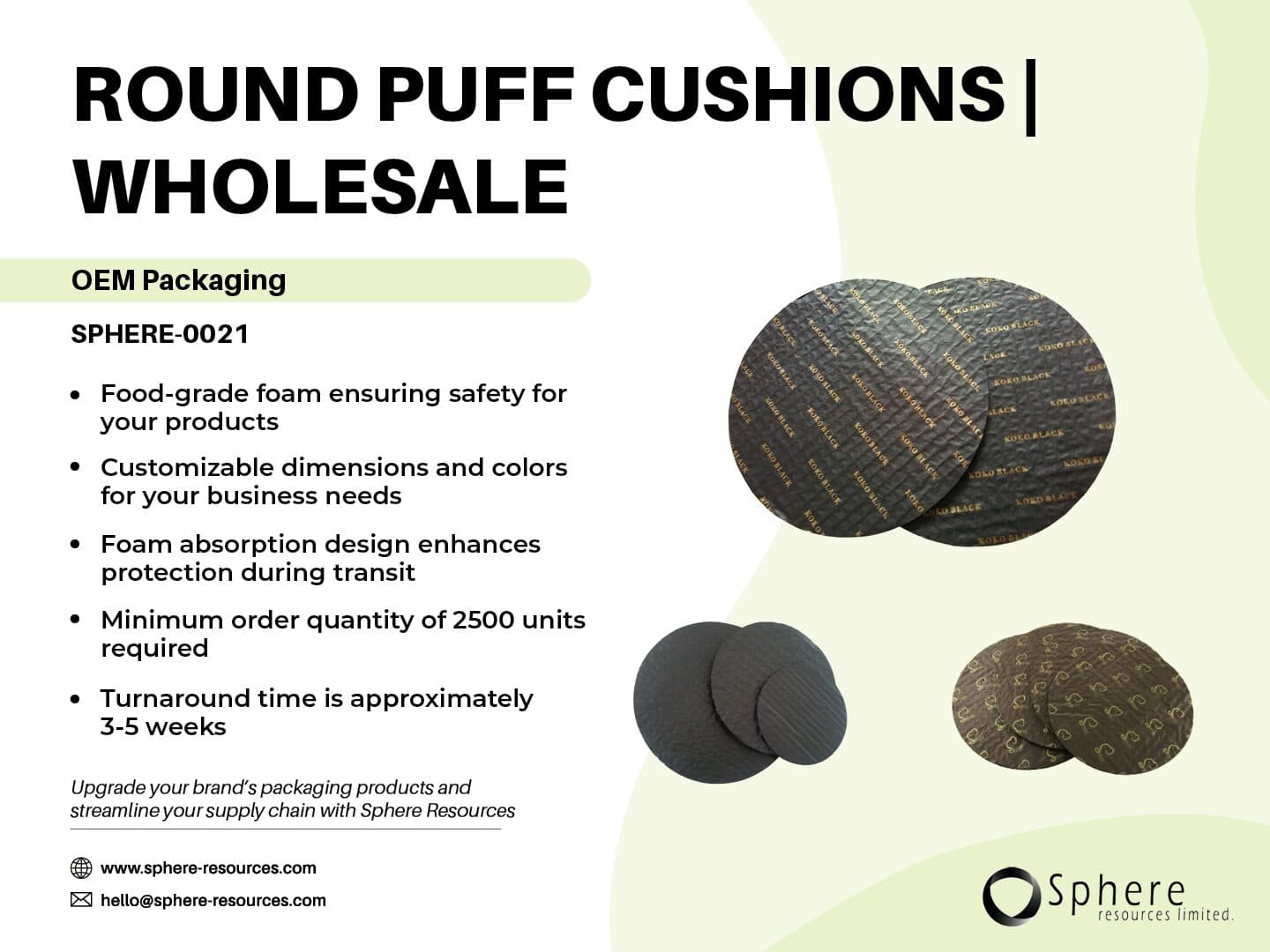 Round Cushion Pad Inserts for Chocolate and Cookie Boxes promotional graphic