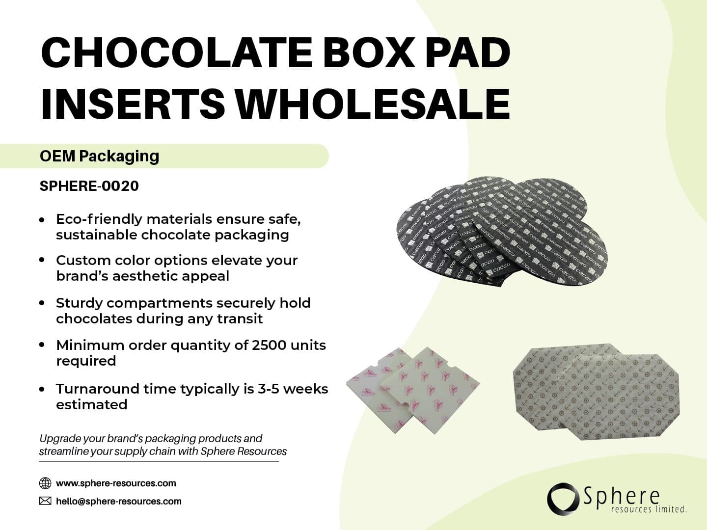 Food-Grade Cushion Pad Inserts for Chocolate Boxes promotional graphic