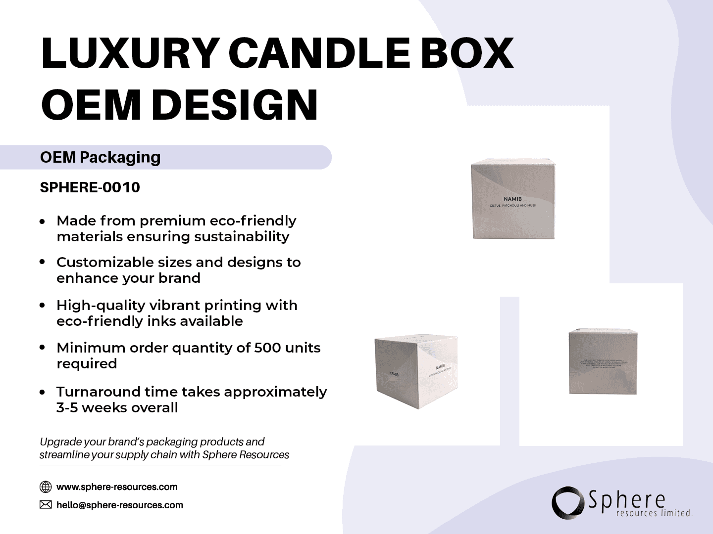 Custom Rigid Cardboard Candle Box promotional graphic