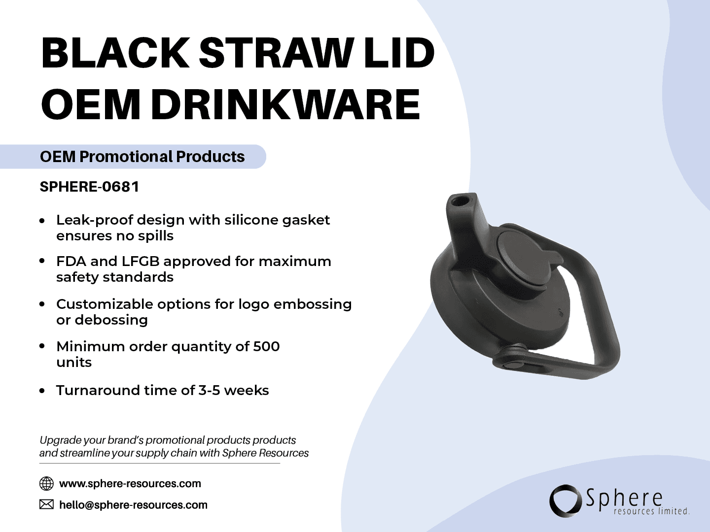 Custom Polypropylene Straw Lid for Drinkware promotional graphic