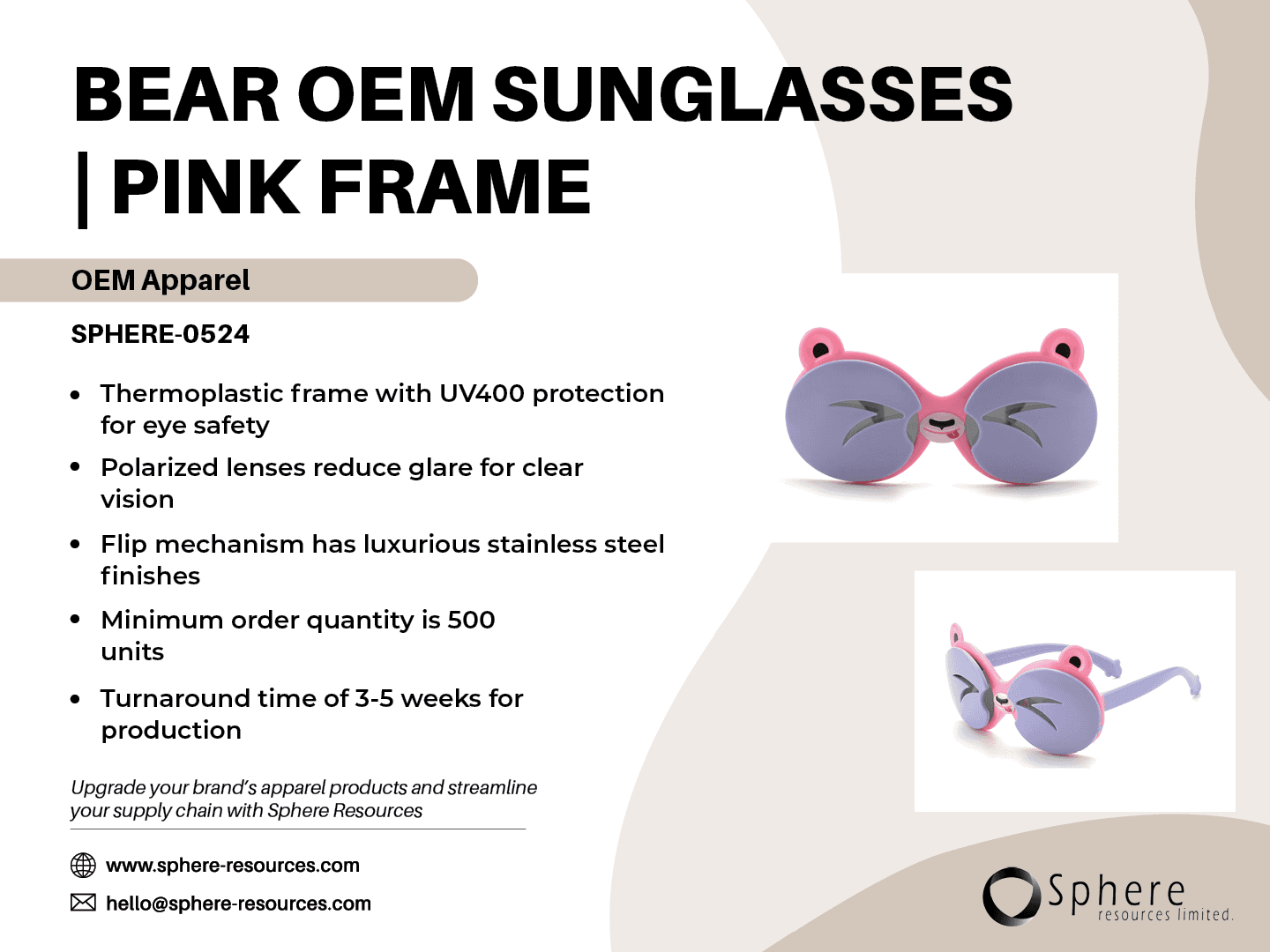 Custom Flip-Up Bear Sunglasses promotional graphic