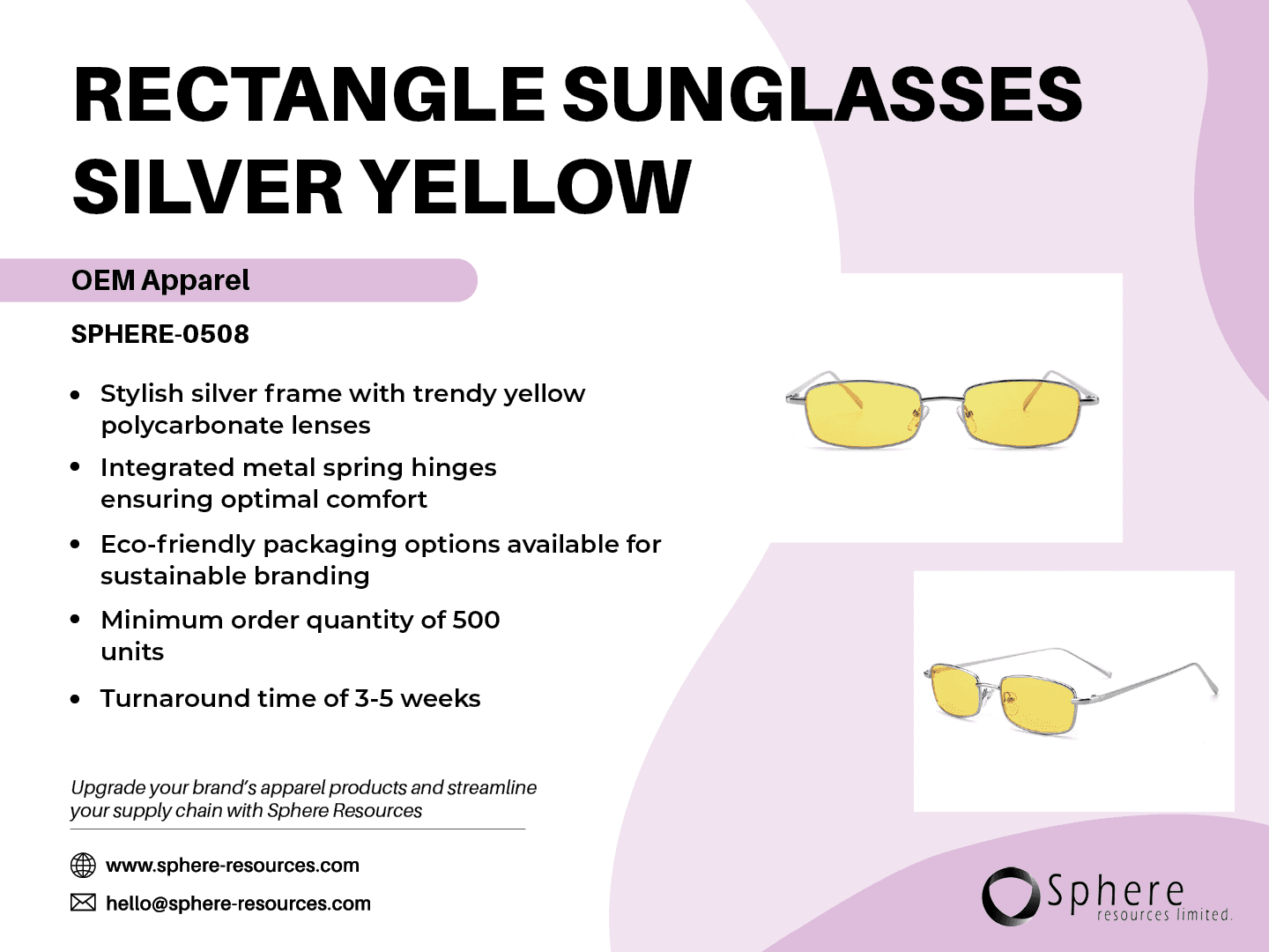Custom Slim Polycarbonate Rectangle Sunglasses promotional graphic