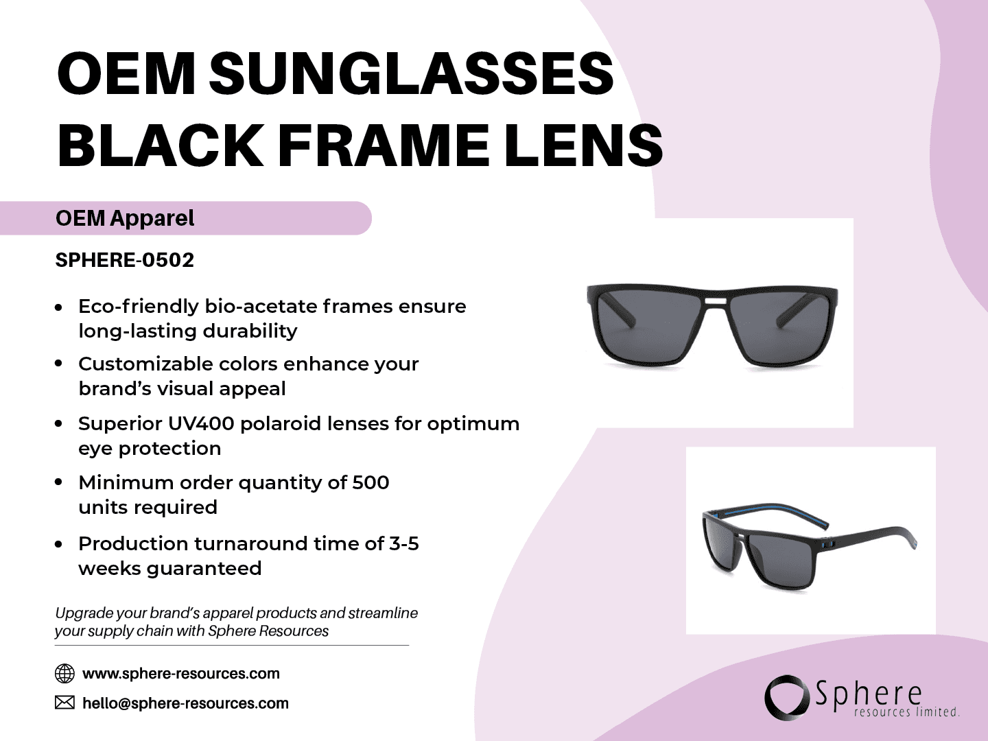 Custom Rectangular Wayfarer Sunglasses promotional graphic