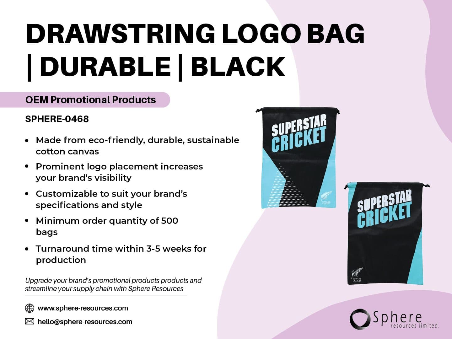 Custom Non-Woven Drawstring Bag promotional graphic