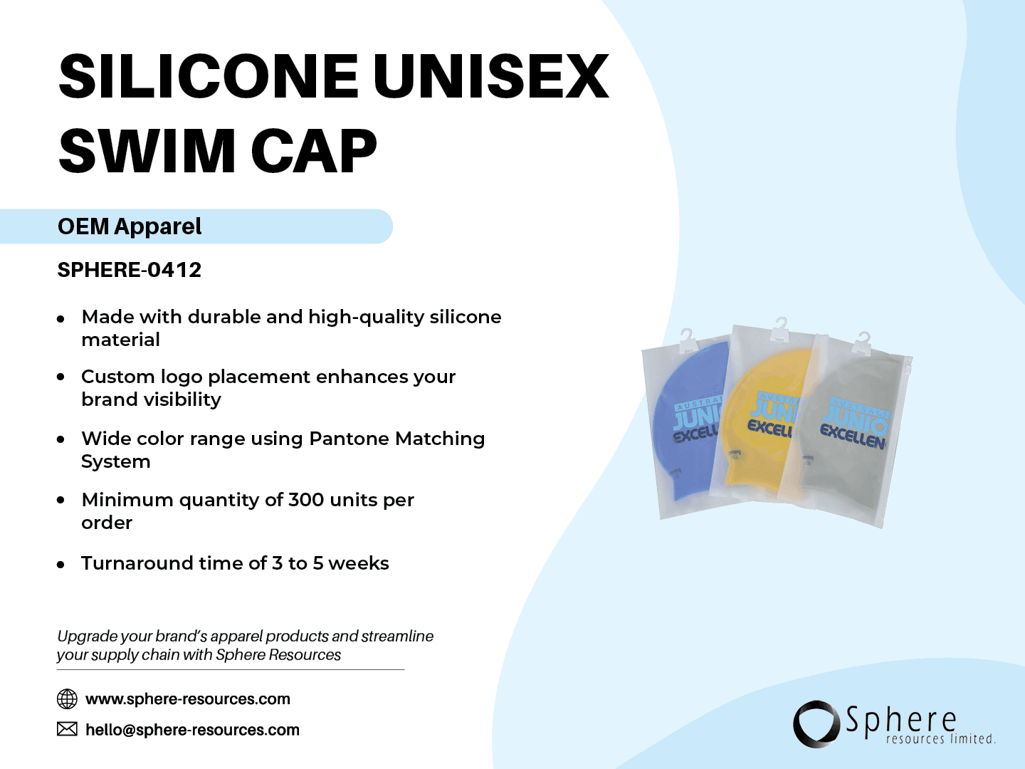 Custom Silicone Swim Cap promotional graphic