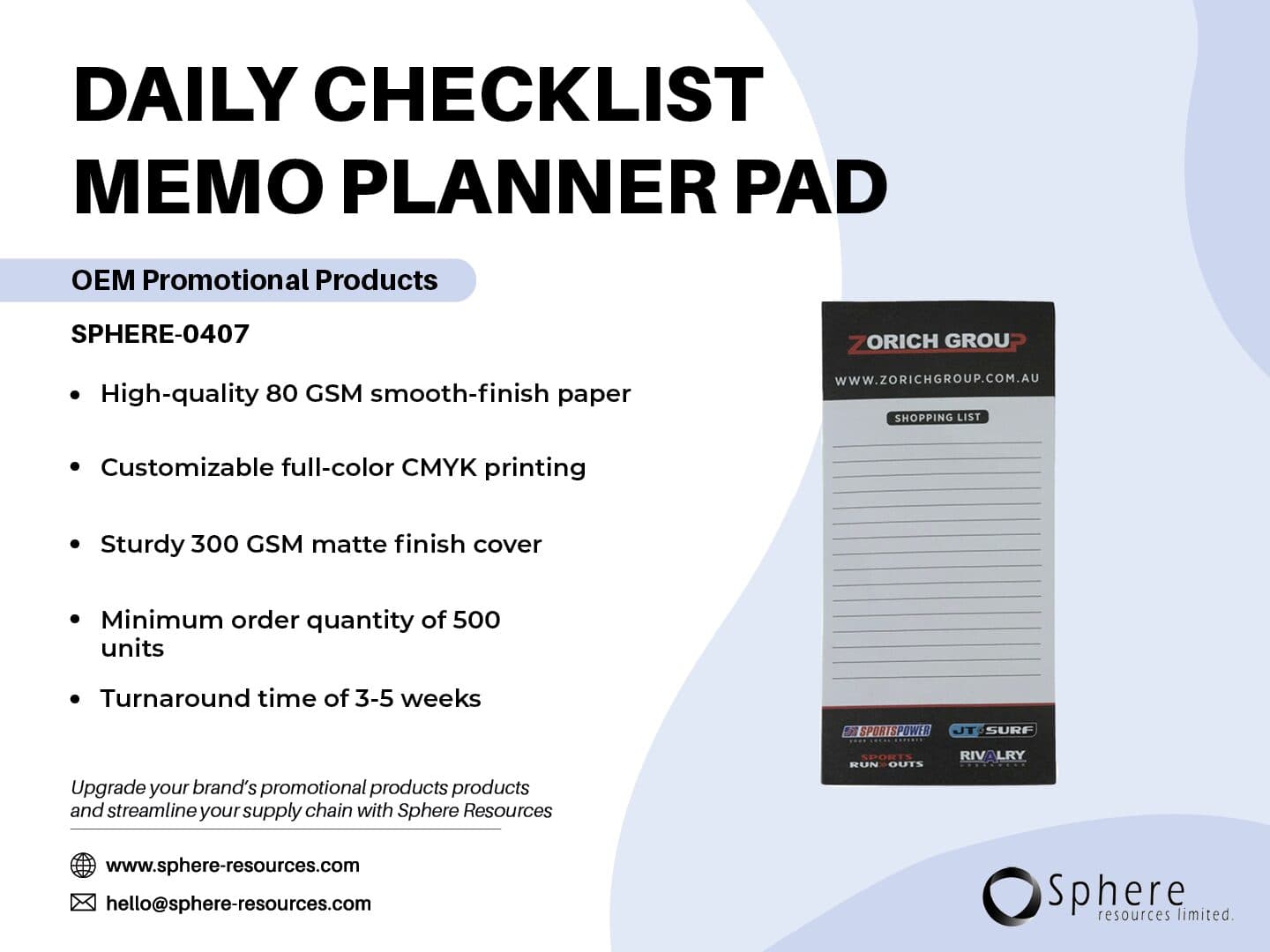 Daily Checklist Planner Notepad promotional graphic