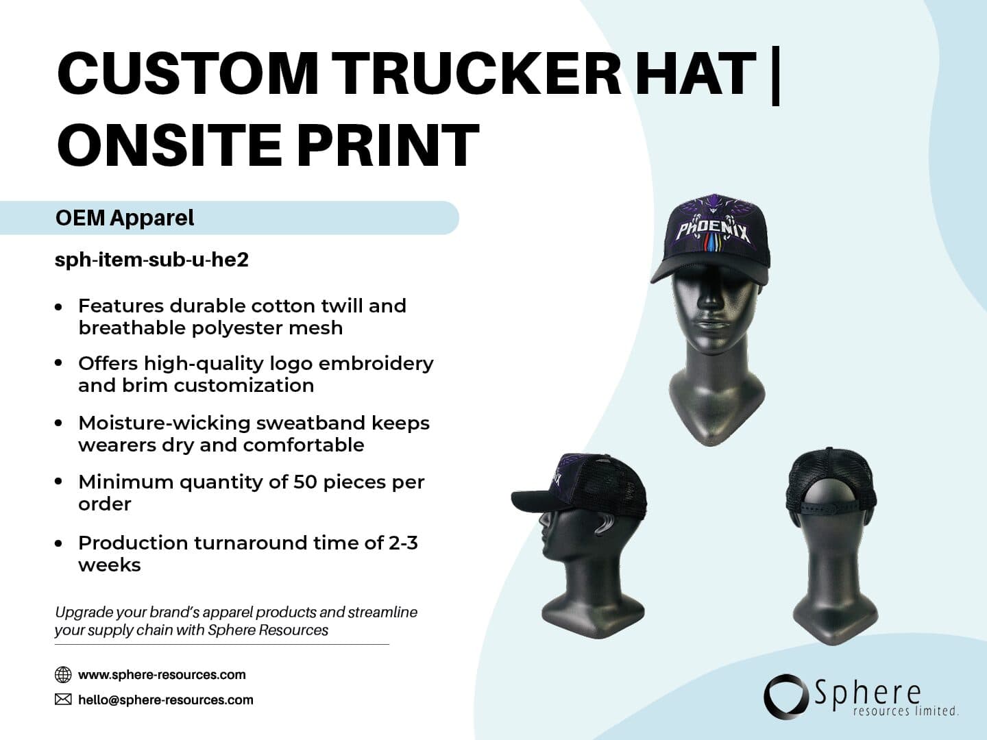 Custom Sublimation Trucker Hat promotional graphic