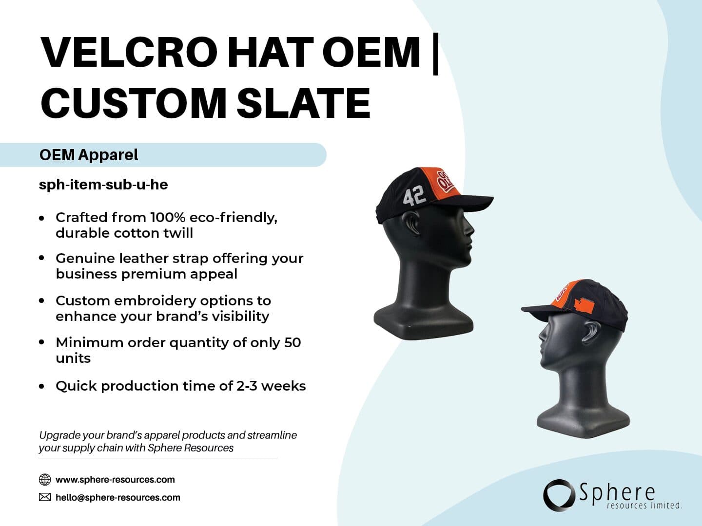 Custom Sublimation Velcro Strap Hat promotional graphic